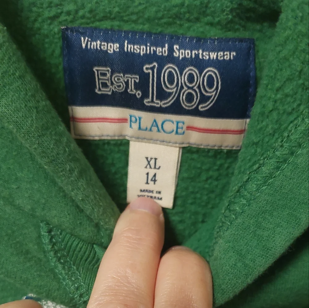 CHILDREN'S PLACE Vintage Inspired Pullover Graphic Basketball Hoodie XL 14
